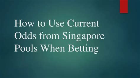 current odds singapore pools